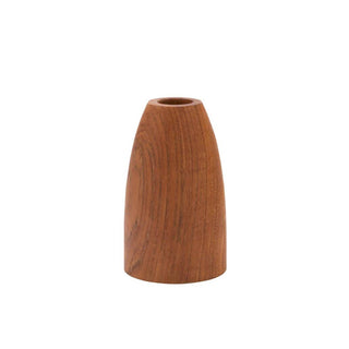 Porta candela in legno di teak di recupero conico