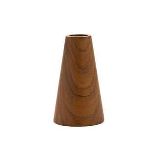 Porta candela in legno di teak di recupero triangolare
