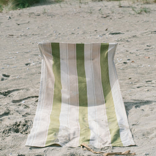 Sdraio da spiaggia pieghevole in cotone a righe di recupero - Realizzato su ordinazione