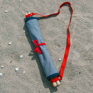 Sdraio da spiaggia pieghevole in denim di recupero - Realizzato su ordinazione