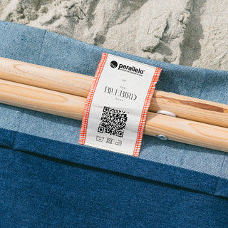 Sdraio da spiaggia pieghevole in denim di recupero - Realizzato su ordinazione